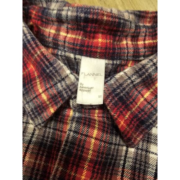 American Apparel Women Shirt M Flannel Plaid Long Sleeve Collar Preppy Outdoor - Picture 3 of 9